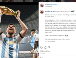 Foto Lionel Messi Angkat Trofi Piala Dunia Jadi Postingan Instagram dengan Jumlah Like Terbanyak