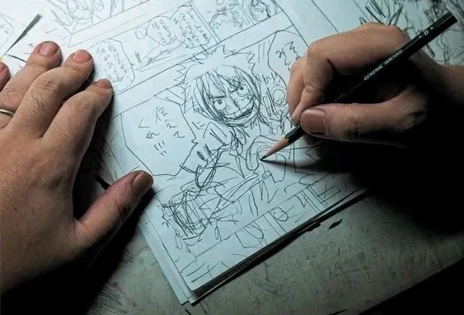Eiichiro Oda menggambar One Piece