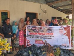 Tim Brigade Hj Gunartin Salurkan Ratusan Paket Sembako kepada Korban Banjir di Kendari