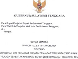 Pj Bupati–Wali Kota di Sultra Wajib Mundur dari Jabatan Jika Maju Pilkada