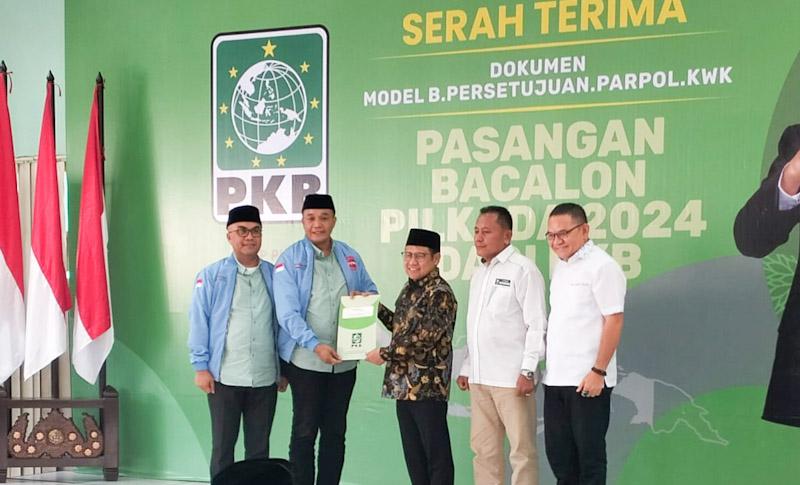 Paslon Rajiun-Purnama Terima Rekomendasi B1 KWK dari PKB