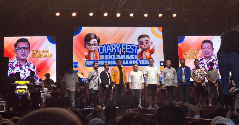 Ribuan Masyarakat Baubau Hadiri Deklarasi Paslon Ari Raharja-La Ode Yasin Bertajuk Diary Fest