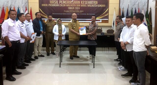 KPU Kendari Terima Hasil Tes Kesehatan 5 Pasangan Calon Wali Kota