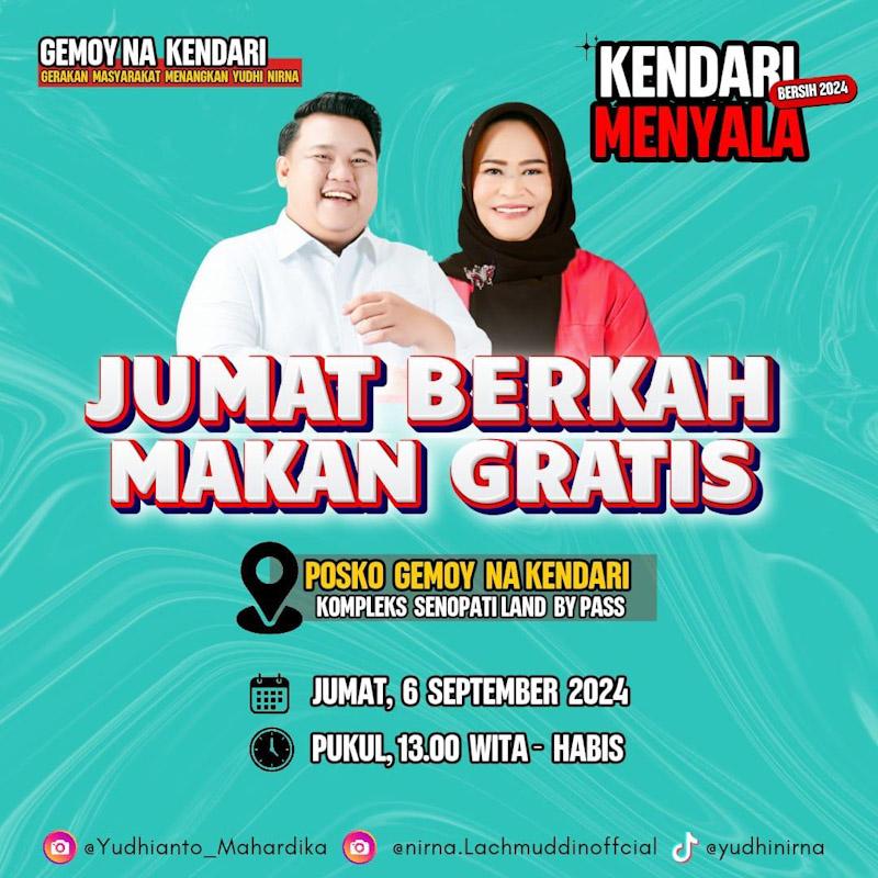 Program Jumat Berkah, Pasangan Yudhi-Nirna Bagi-Bagi Makanan Gratis 1 Program Jumat Berkah, Pasangan Yudhi-Nirna Bagi-Bagi Makanan Gratis