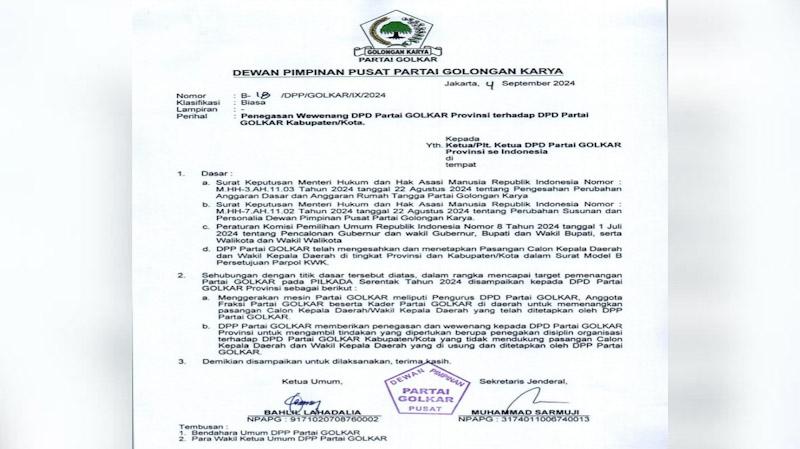 Bahlil Lahadalia Peringati Kader yang Tidak Dukung Paslon Usungan Golkar