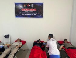 Peringati HUT ke-69 Lalu Lintas Bhayangkara, Ditlantas Polda Sultra Gelar Donor Darah