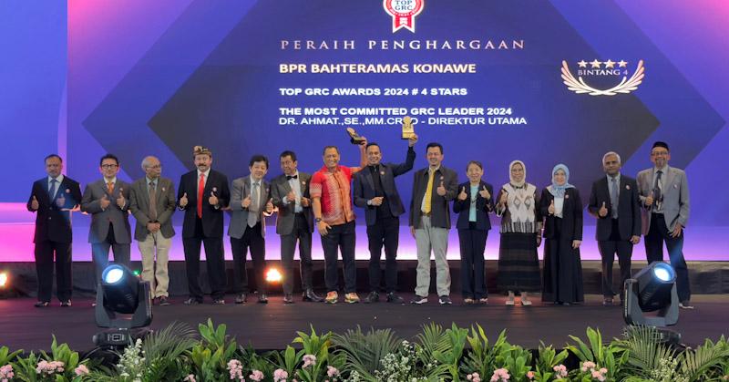 Berkinerja Mentereng, Dirut BPR Bahteramas Konawe Jadi Top Leader GRC Award 2024