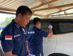 Tim Labfor Polda Sulsel Olah TKP Penyebab Kaca Mobil Dinas Camat Baito Retak