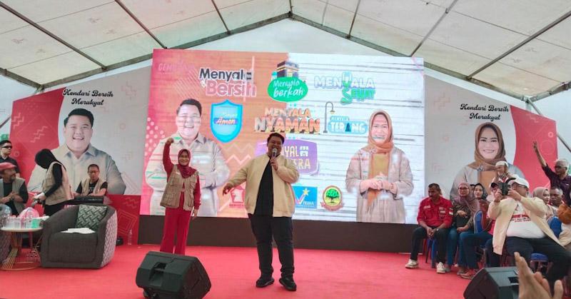 Kampanye di Baruga, Paslon Yudhi-Nirna Paparkan Program Makan Siang dan Susu Gratis