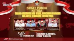 LIVE Debat Ketiga Calon Gubernur Sulawesi Tenggara 2024: SDA, Lingkungan, dan Hukum Bermartabat