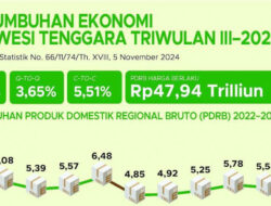 Ekonomi Sulawesi Tenggara Naik 5,24 Persen, Pertanian dan Konsumsi Rumah Tangga Dominan