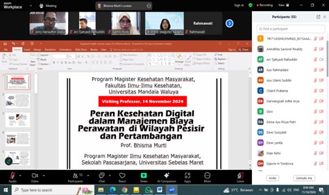 Prodi Magister Kesmas UMW Gelar Webinar Manajemen Biaya Perawatan Kesehatan Wilayah Pesisir dan Tambang