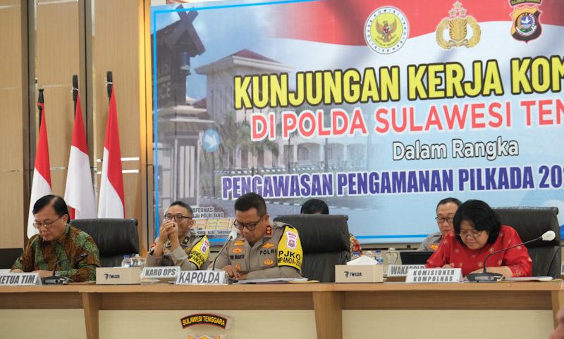 Kompolnas Tinjau Kesiapan Polda Sultra dalam Pengamanan Pilkada Serentak 2024