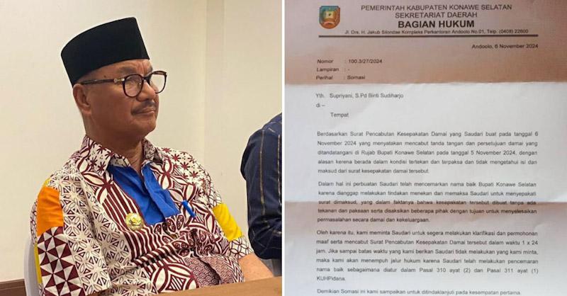 Buntut Cabut Kesepakatan Damai, Bupati Konsel Ancam Polisikan Guru Supriyani 1 Buntut Cabut Kesepakatan Damai, Bupati Konsel Ancam Polisikan Guru Supriyani