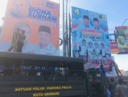 Masuki Masa Tenang, Satpol PP Kendari Mulai Bersihkan Alat Peraga Kampanye