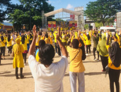 Ribuan Masyarakat Sultra Ikuti Senam Sehat Memperingati HUT ke-60 Partai Golkar