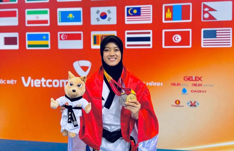 Polwan Polres Kolaka Timur Raih Medali Emas di Asian Open Police Taekwondo Championship 2024