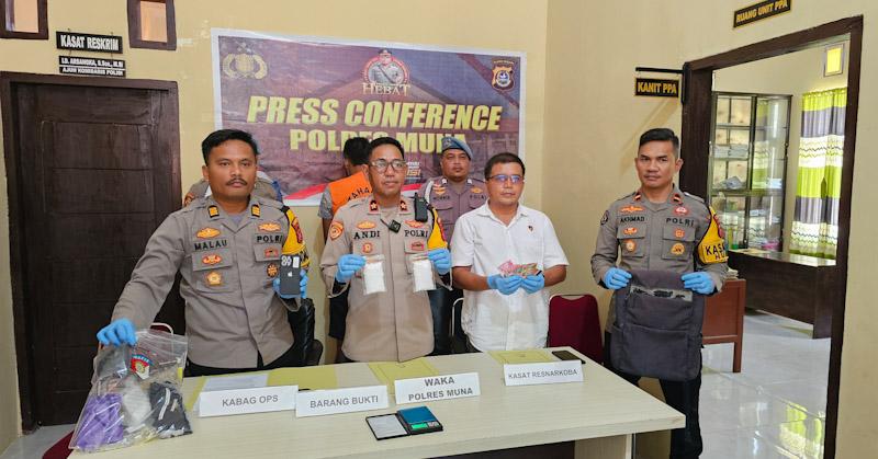 Pengedar Narkoba di Muna Ditangkap, Polisi Amankan 104 Gram Sabu
