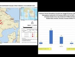 Gempa Koltim: BMKG Catat 93 Kali Gempa Susulan Sejak 24 Januari, 12 di Antaranya Terasa