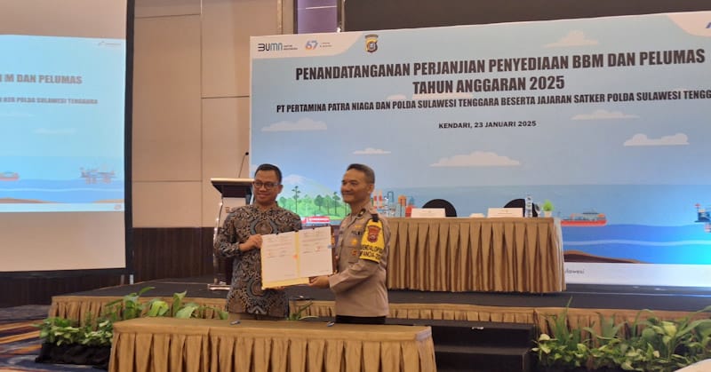 Pertamina Patra Niaga Tanda Tangani Perjanjian Penyediaan BBM dan Pelumas dengan Polda Sultra 1 Pertamina Patra Niaga Tanda Tangani Perjanjian Penyediaan BBM dan Pelumas dengan Polda Sultra