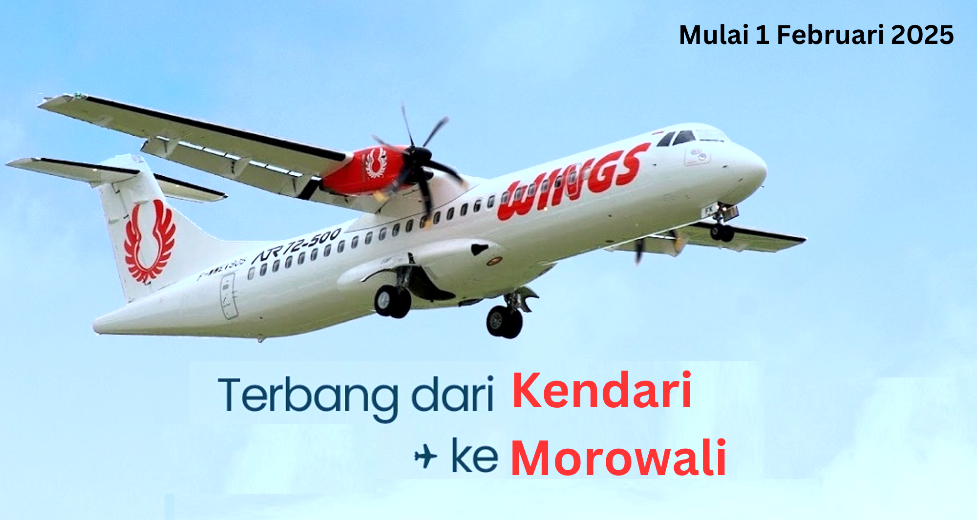 Wings Air Resmi Buka Rute Kendari-Morowali Mulai 1 Februari 2025 1 Penerbangan Kendari-Morowali