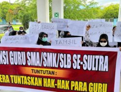 Tuntut Pemenuhan Hak, Guru SMA Sederajat di Sultra Gelar Aksi Damai
