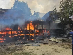 Kebakaran di Lawata Mandonga, Satu Unit Mobil dan Bangsal Kayu Hangus Terbakar