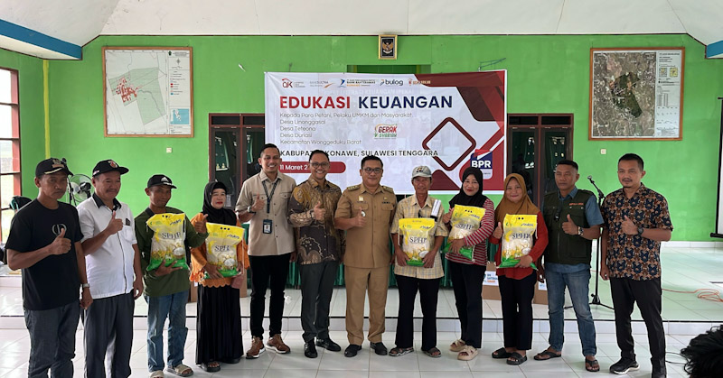 OJK Gandeng BPR Bahteramas Konawe Siapkan 1 Ton Beras untuk Pasar Murah di Wonggeduku Barat