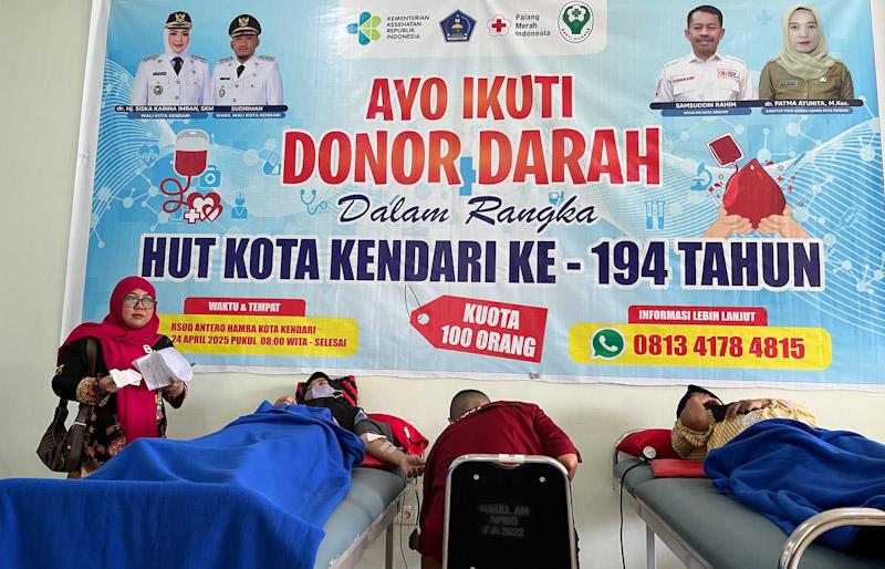 Sambut HUT Kendari ke-194, RSUD Antero Hamra Gelar Donor Darah