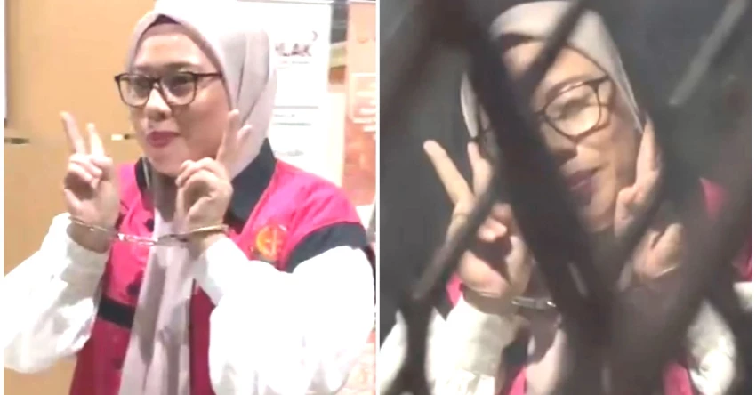 ASN Pemkot Kendari Tersangka Korupsi, Tebar Senyum dan Kode Dua Jari Saat Ditahan 1 ASN Pemkot Kendari Tersangka Korupsi, Tebar Senyum dan Kode Dua Jari Saat Ditahan