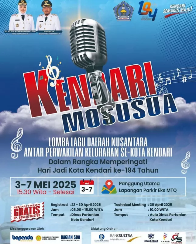 Rayakan Hari Jadi ke-194, Pemkot Kendari Gelar Lomba Lagu Daerah