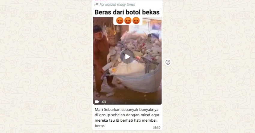 Cek Fakta: Video Beras dari Botol Plastik Bekas [SALAH]