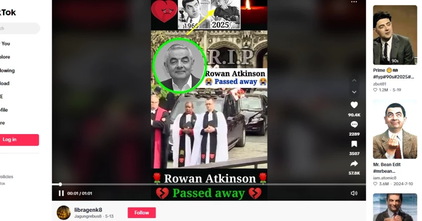 Cek Fakta: Video Mr. Bean Meninggal Dunia [SALAH]