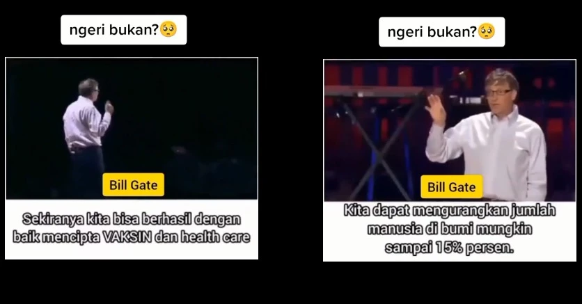 Cek Fakta: Bill Gates Sebut Keberhasilan Vaksin Dapat Mengurangi Populasi Manusia sampai 15% [SALAH]