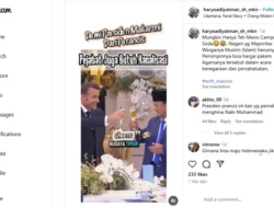 Cek Fakta: Prabowo Minum Alkohol Bersama Presiden Prancis Emmanuel Macron [SALAH]