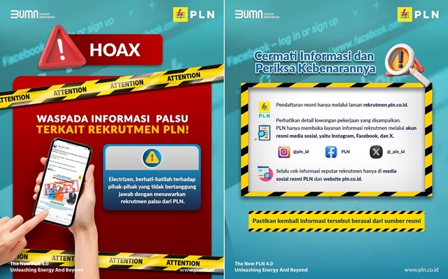 Cek Fakta: Pengumuman Rekrutmen PLN Pelaksanaan Tahun 2025 [KELIRU]