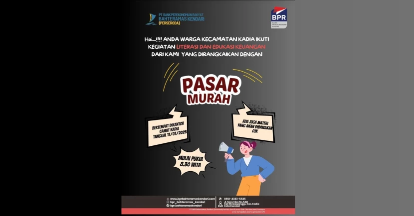 BPR Bahteramas Kendari Hadirkan 200 Paket Sembako Murah di Kadia, Sekaligus Edukasi Warga Soal Keuangan 1 BPR Bahteramas Kendari Hadirkan 200 Paket Sembako Murah di Kadia, Sekaligus Edukasi Warga Soal Keuangan