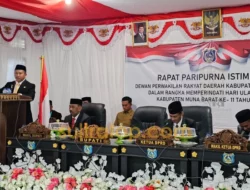 Paripurna HUT ke-11 Muna Barat, Bupati Ajak DPRD dan Masyarakat Bersinergi Bangun Daerah