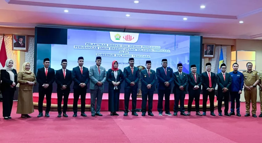 Perkuat Sinergi BUMD, Dirut BPR Bahteramas Kendari Hadiri Pelantikan Perumda Utama Sultra