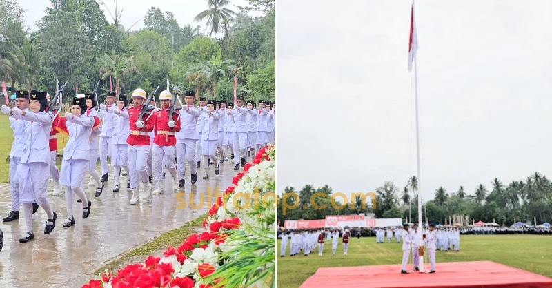 Peringatan HUT ke-80 RI di Muna Barat: Semangat Paskibraka Kibarkan Bendera di Tengah Hujan 1 Peringatan HUT ke-80 RI di Muna Barat: Semangat Paskibraka Kibarkan Bendera di Tengah Hujan