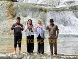 Gubernur Malut Sherly Berwisata ke Air Terjun Moramo Konsel