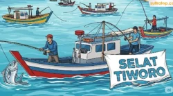 Pemkab Muna Barat Gelar Lomba Mancing di Selat Tiworo, Pendaftaran Gratis 14 Karikatur lomba memancing di Selat Tiworo. Pemkab Mubar akan menggelar lomba memancing pada 9 Agustus 2025 mendatang. Kegiatan ini merupakan bagian dari rangkaian peringatan HUT ke-11 Mubar. (Gambar: Google AI)