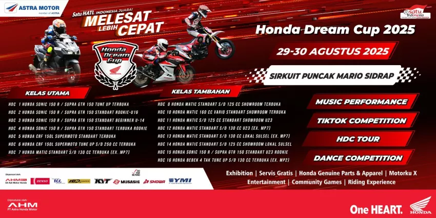 Asmo Sulsel Kembali Jadi Tuan Rumah Honda Dream Cup 2025 di Sidrap