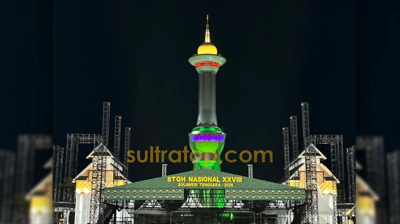 Jelang STQH Nasional 2025, Penataan Tugu Religi MTQ Kendari Rampung 98 Persen