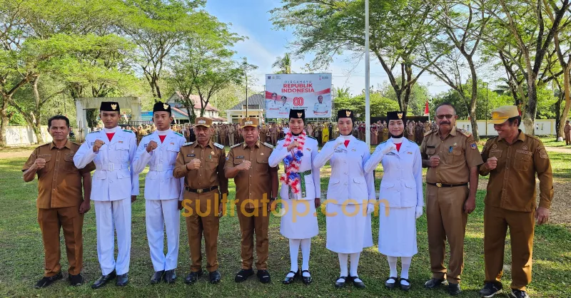 Sambut Kepulangan Paskibraka Nasional dan Provinsi, Bupati Mubar Beri Bonus dari Dana Pribadi