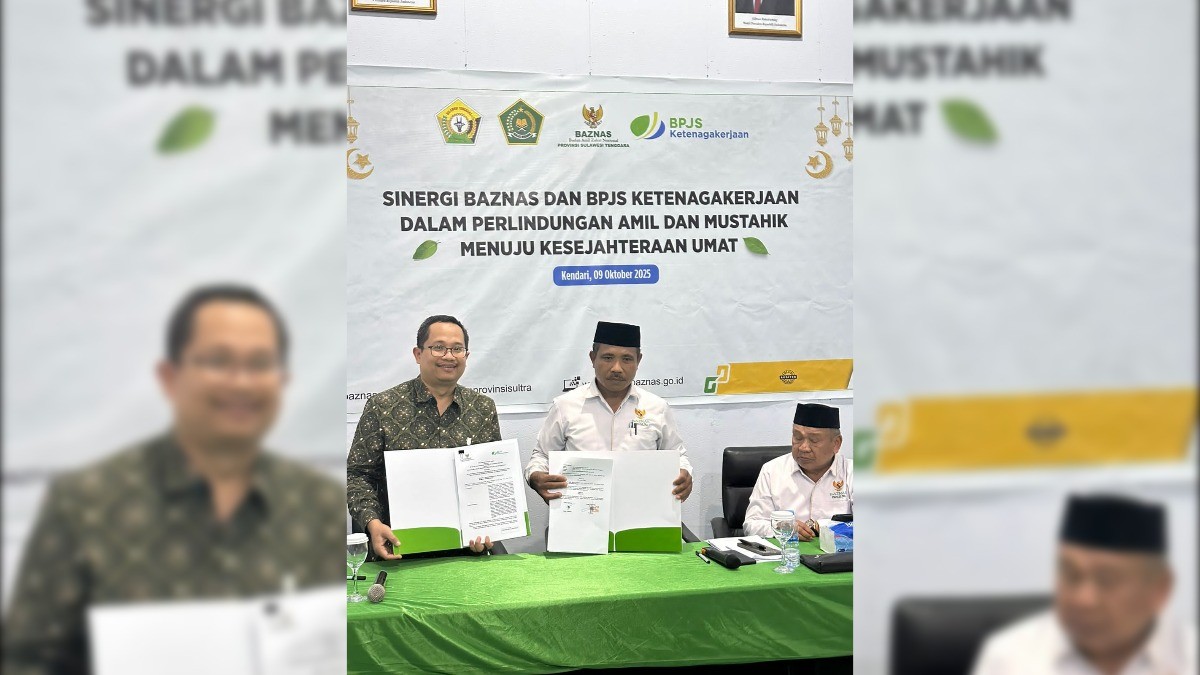 Baznas Sultra dan BPJS Ketenagakerjaan Bersinergi Lindungi Pekerja Rentan dan Tokoh Keagamaan