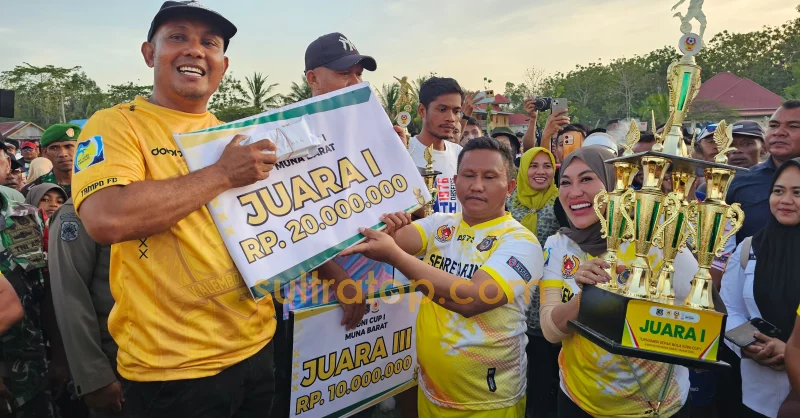 Tampo FC Rebut Juara I KONI Cup I Muna Barat, Tumbangkan Galaxy FC 2-1 di Final