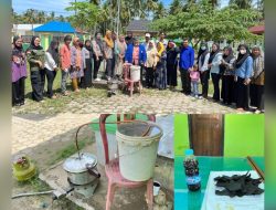 Pendidikan Fisika UHO Latih Masyarakat Sawa Olah Limbah Kelapa Jadi Arang dan Asap Cair