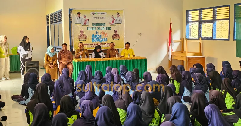 Cegah Anemia dan Stunting Sejak Dini, Dinkes Muna Barat Gelar Aksi Bergizi di SMP Negeri 1 Lawa