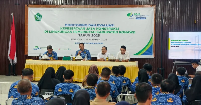 Pemkab Konawe Bersama BPJS Ketenagakerjaan Gelar Monev Kepesertaan Jamsostek Jasa Konstruksi 1 Pemkab Konawe Bersama BPJS Ketenagakerjaan Gelar Monev Kepesertaan Jamsostek Jasa Konstruksi